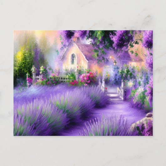 Tuin van Lavender Romantic Art Briefkaart (Voorkant)