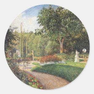 Tuin van Les Mathurins in Pontoise door Pissarro Ronde Sticker