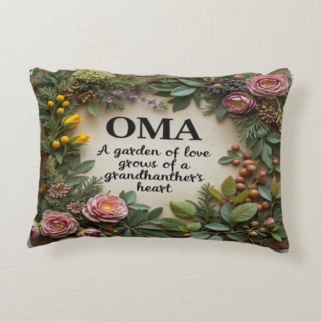 Tuin van Liefde Groeit Van OMA Accent Kussen (Achterkant)