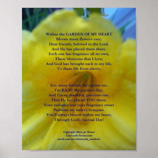 Tuin van mijn Heart Daylily Poster (Voorkant)