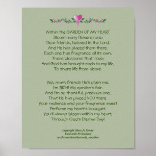 Tuin van mijn Heart Poem-Poster Poster