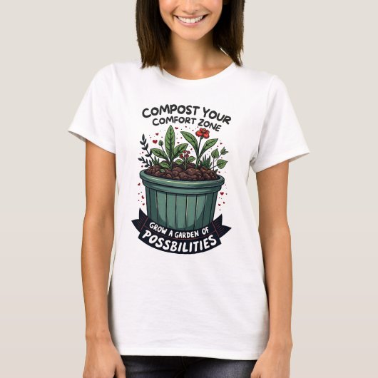 Tuin van mogelijkheden Motivatie quote T-shirt (Voorkant)