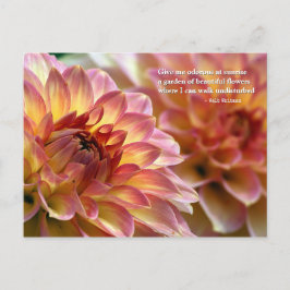 Tuin van mooie bloemen: Citaat van Whitman Briefkaart