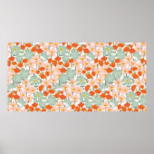 tuin van mooie handgetekende bloemen in roze, of poster (Voorkant)