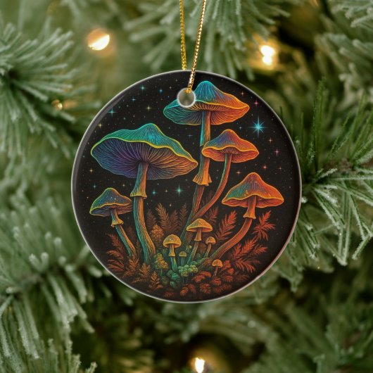 Tuin van paddenstoelen - Cosmic Fungi Fantasy Keramisch Ornament (Boom)