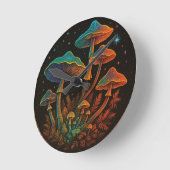 Tuin van paddenstoelen - Cosmic Fungi Fantasy Ronde Klok (Hoek)
