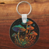 Tuin van paddenstoelen - Cosmic Fungi Fantasy Sleutelhanger (Achterkant)