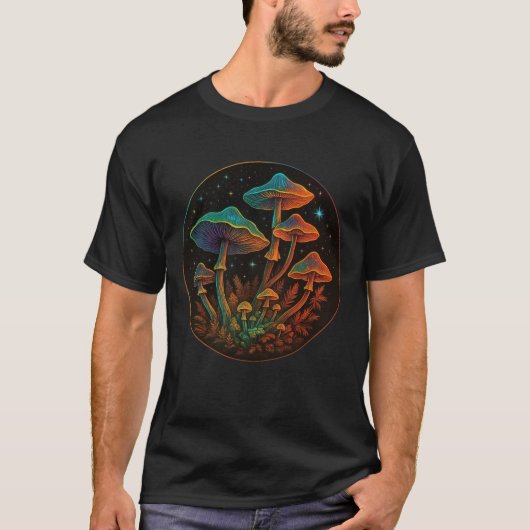 Tuin van paddenstoelen - Cosmic Fungi Fantasy T-shirt (Voorkant)