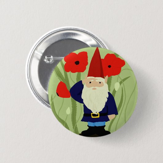 Tuin van Remembrance Gnome Button (Voorkant /achterkant)