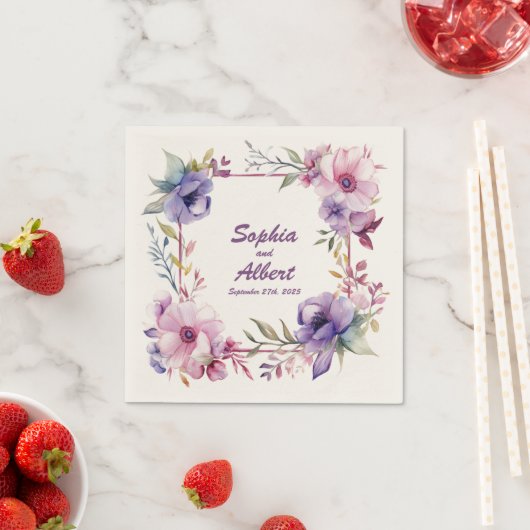 Tuin van Romance: Gepersonaliseerde huwelijksserve Servet (Insitu)