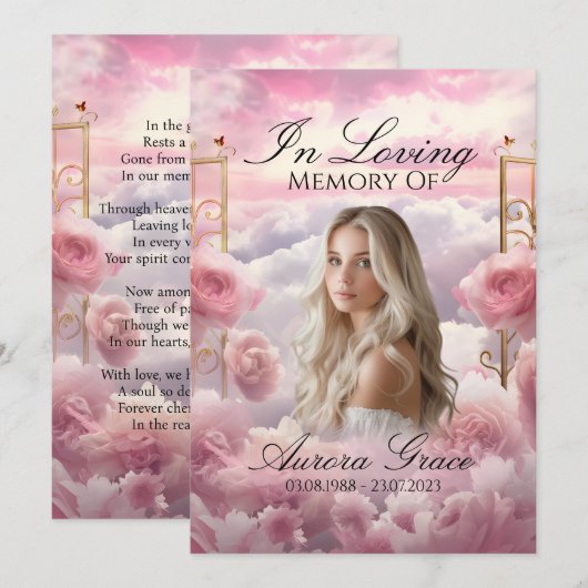 Tuin van Rozen - LIA003 Memorial Kaart & Gedicht (Voorkant / Achterkant)