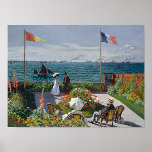 Tuin van Sainte-Adresse (1867) Claude Monet Art Poster (Voorkant)