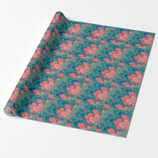 Tuin van Schoonheid en Liefde Fractal Art Wrapping Cadeaupapier (Uitgerold)