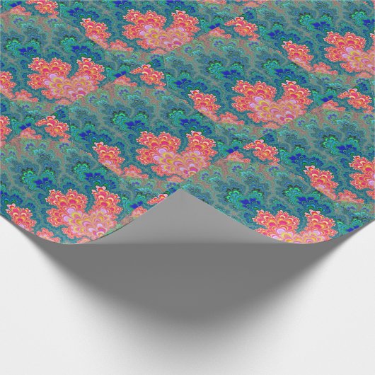 Tuin van Schoonheid en Liefde Fractal Art Wrapping Cadeaupapier (Hoek)