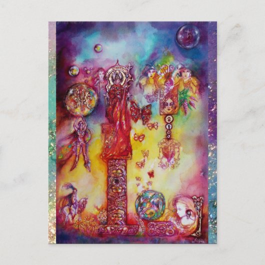 TUIN VAN VERLOREN SCHADUWTJES FAIRIES,VLINDERS roz Uitnodiging Briefkaart (Voorkant)