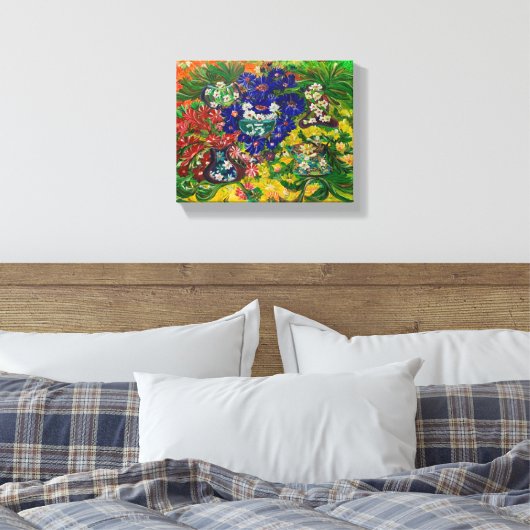 Tuin van vreugde - Om Canvas Schilderij (Insitu (Slaapkamer))