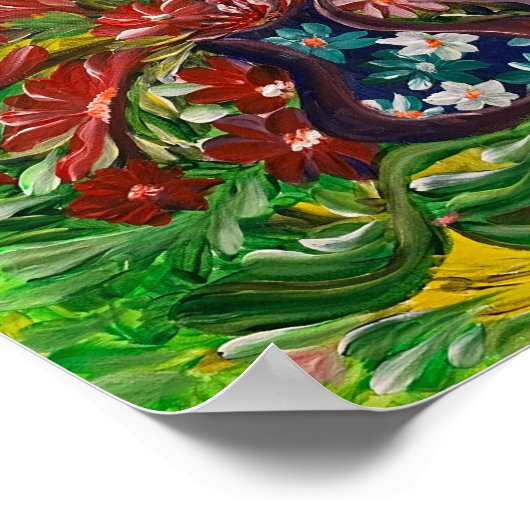 Tuin van vreugde - Om Canvas Schilderij Poster (Hoek)