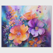 Tuin van Waterverf Blooms Cadeaupapier (Vlak)