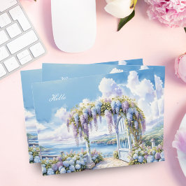 Tuin van Wisteria Aquarel AI Kunstwerk Briefkaart
