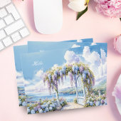 Tuin van Wisteria Waterverf AI kunstwerk Briefkaart