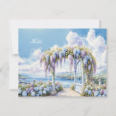 Tuin van Wisteria Waterverf AI kunstwerk Notitiekaartje