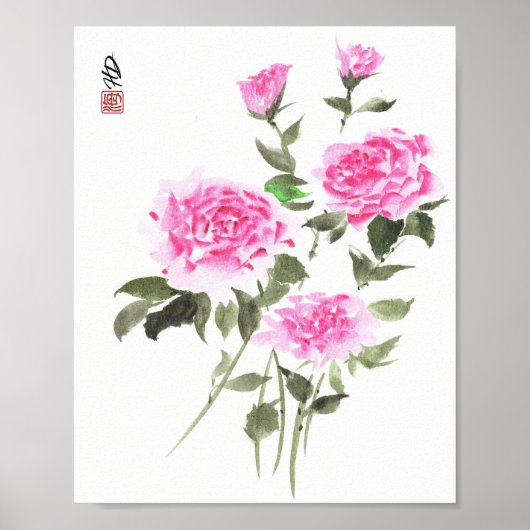 Tuin van zachte rozen poster (Voorkant)