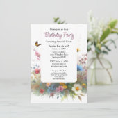 Tuin Verjaardagsfeest Wilde Bloemen Bloem Kaart (Staand voorkant)