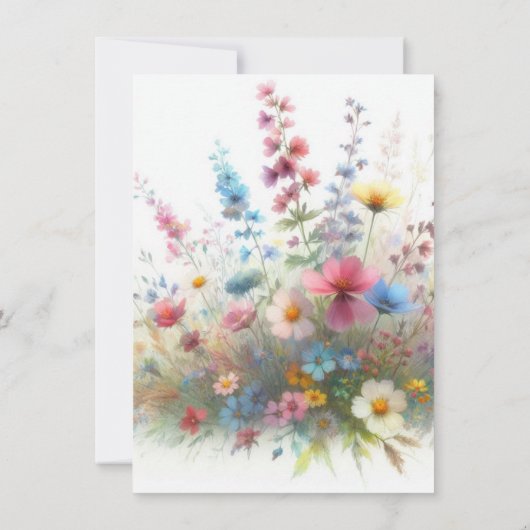 Tuin Verjaardagsfeest Wilde Bloemen Bloem Kaart (Achterkant)