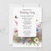 Tuin Verjaardagsfeest Wilde Bloemen Bloem Kaart (Voorkant)