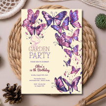 Tuin verjaardagsfeestje met vlinders