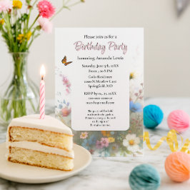 Tuin Verjaardagsfeestje Wilde Bloemen Bloemig  Kaart