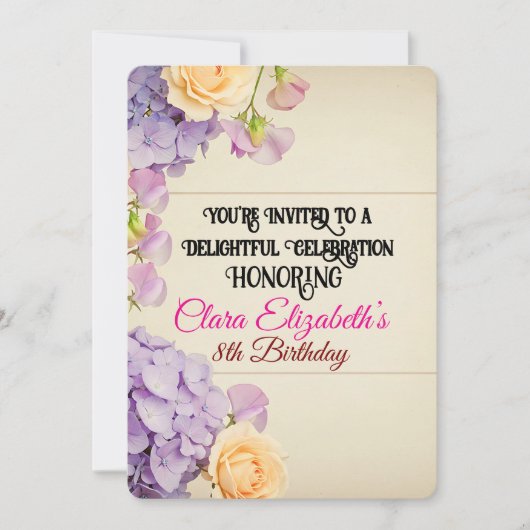 tuin verjaardagsuitnodiging kaart (Voorkant)