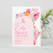  tuin vet roze bloemzoet 16 kaart (Staand voorkant)