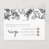 Tuin vintage bladeren klassiek goedkoop bruiloft uitnodiging briefkaart (Voorkant)