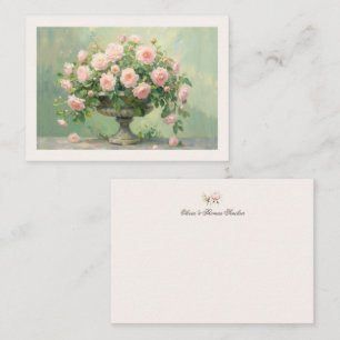 Tuin Vintage Tuin Ethische Blush Flora Trouwkoppel Notitiekaartje