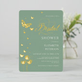 Tuin Vlinder Wildbloemen Sage Vrijgezellenfeest Folie Uitnodiging (Staand Voorkant)