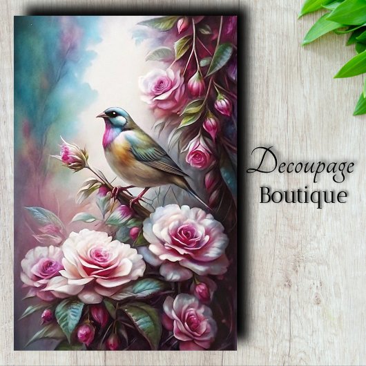 Tuin Vogel Art Decoupage Tissuepapier