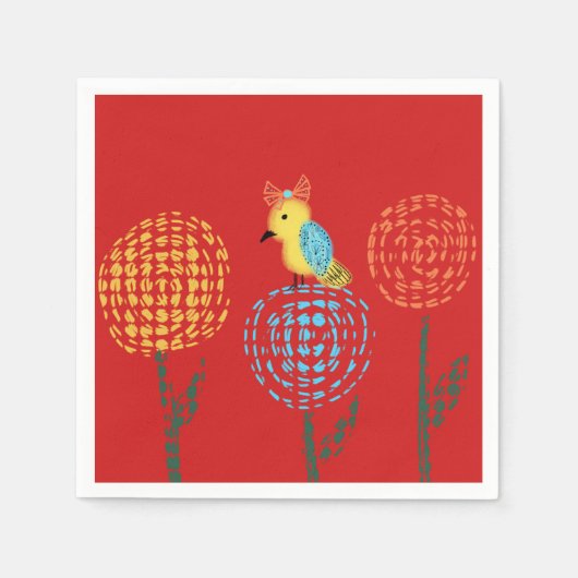 Tuin Vogel Feest Servet (Voorkant)