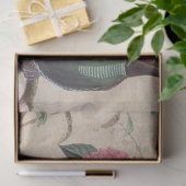 Tuin vogel fluistert – Vintage bloemen decoupage Tissuepapier (Geschenk)