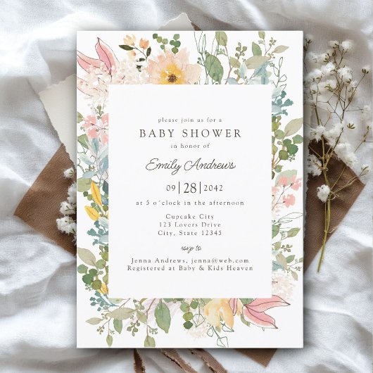 Tuin vol wilde bloemen | Baby Shower Kaart
