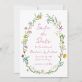 Tuin vol Wilde Bloemen Bruiloft Save The Date (Voorkant)