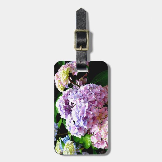 Tuin voor brandkranen, roze, blauw, paarse bloem bagagelabel (Voorkant verticaal)