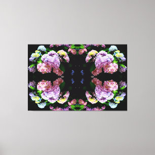 Tuin voor brandkranen, roze, blauw, paarse bloem canvas afdruk