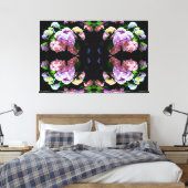Tuin voor brandkranen, roze, blauw, paarse bloem canvas afdruk (Insitu (Slaapkamer))