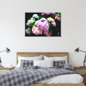 Tuin voor brandkranen, roze, blauw, paarse bloem canvas afdruk (Insitu (Slaapkamer))