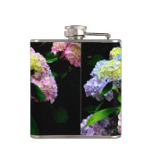 Tuin voor brandkranen, roze, blauw, paarse bloem heupfles (Achterkant)