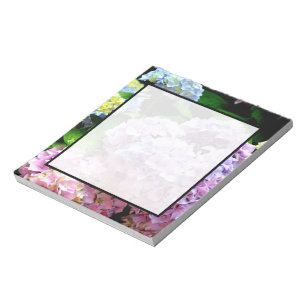 Tuin voor brandkranen, roze, blauw, paarse bloem notitieblok