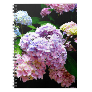 Tuin voor brandkranen, roze, blauw, paarse bloem notitieboek