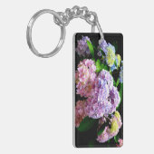 Tuin voor brandkranen, roze, blauw, paarse bloem sleutelhanger (Voorkant Links)