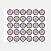 Tuin Water Fontein Paarse Bloemen Mandala Stijl Labels (Vel)